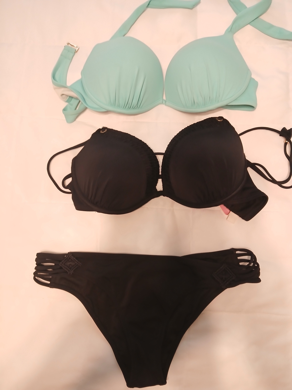 Victoria's Secret Mint & Black Two-Piece Bikini Set